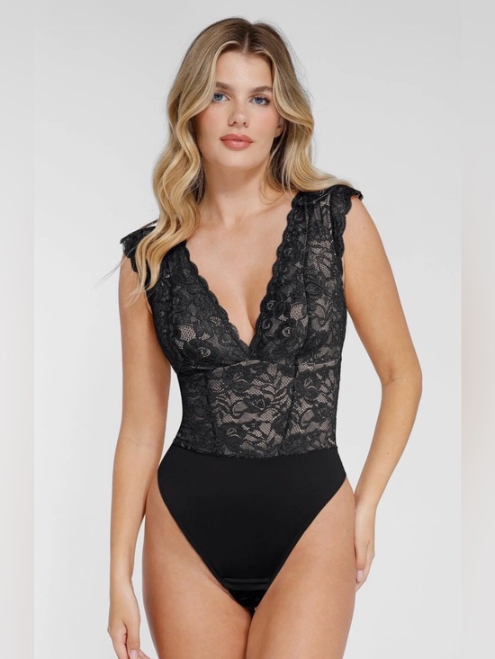Popilush Tops - Popilush Shapewear Sculpting Lace Bodysuit Size Large